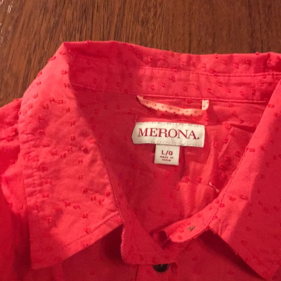🐞 Lightweight Cotton Button Down Shirt by Merona - Picture 4 of 5